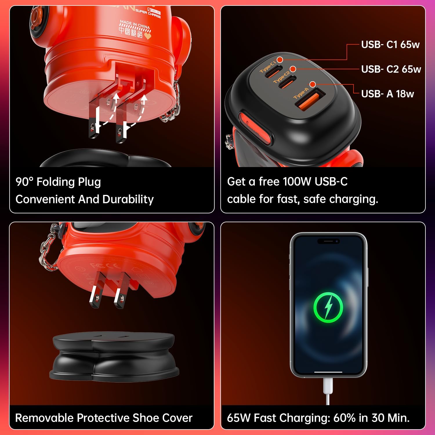 Sạc Divoom Dipow 65W Red