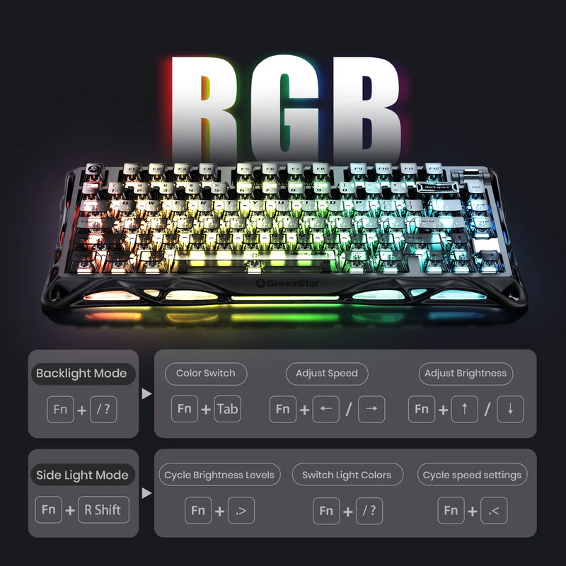Bàn phím GravaStar Mercury K1 Stealth Black