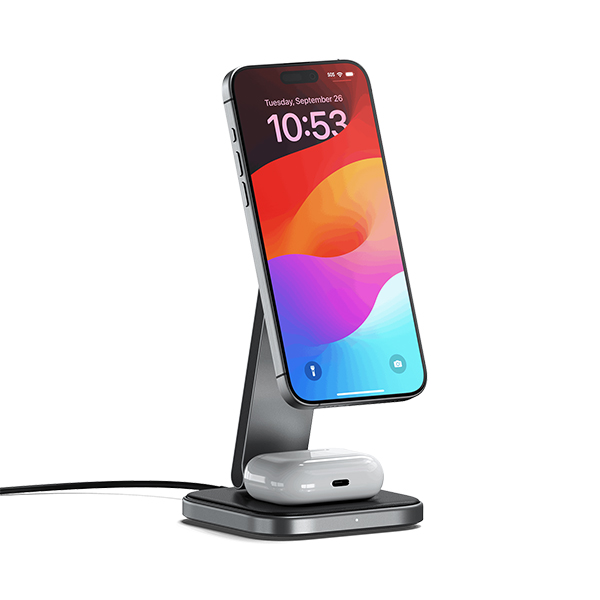 Sạc không dây Satechi 2-in-1 Foldable Qi2 Wireless Charging