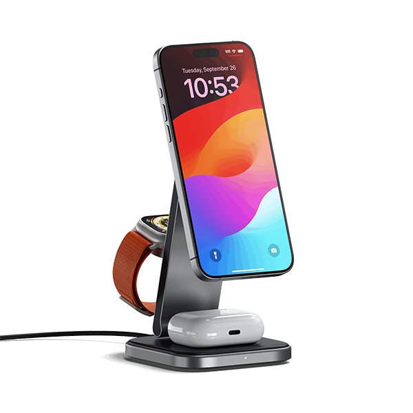 Sạc không dây Satechi 3-in-1 Foldable Qi2 Wireless Charging