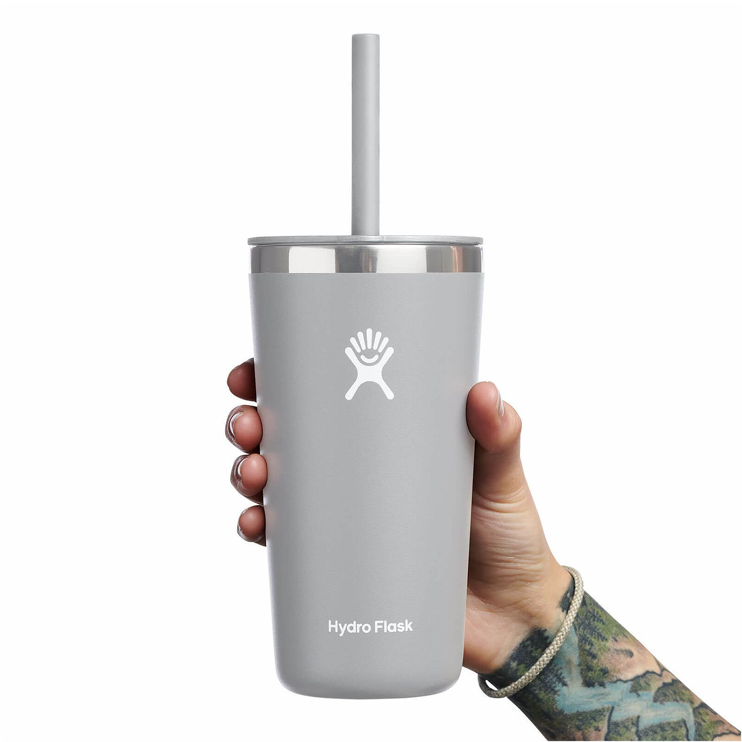 Ly Hydro Flask Around Tumbler Straw Lid 20oz màu Xám Birch