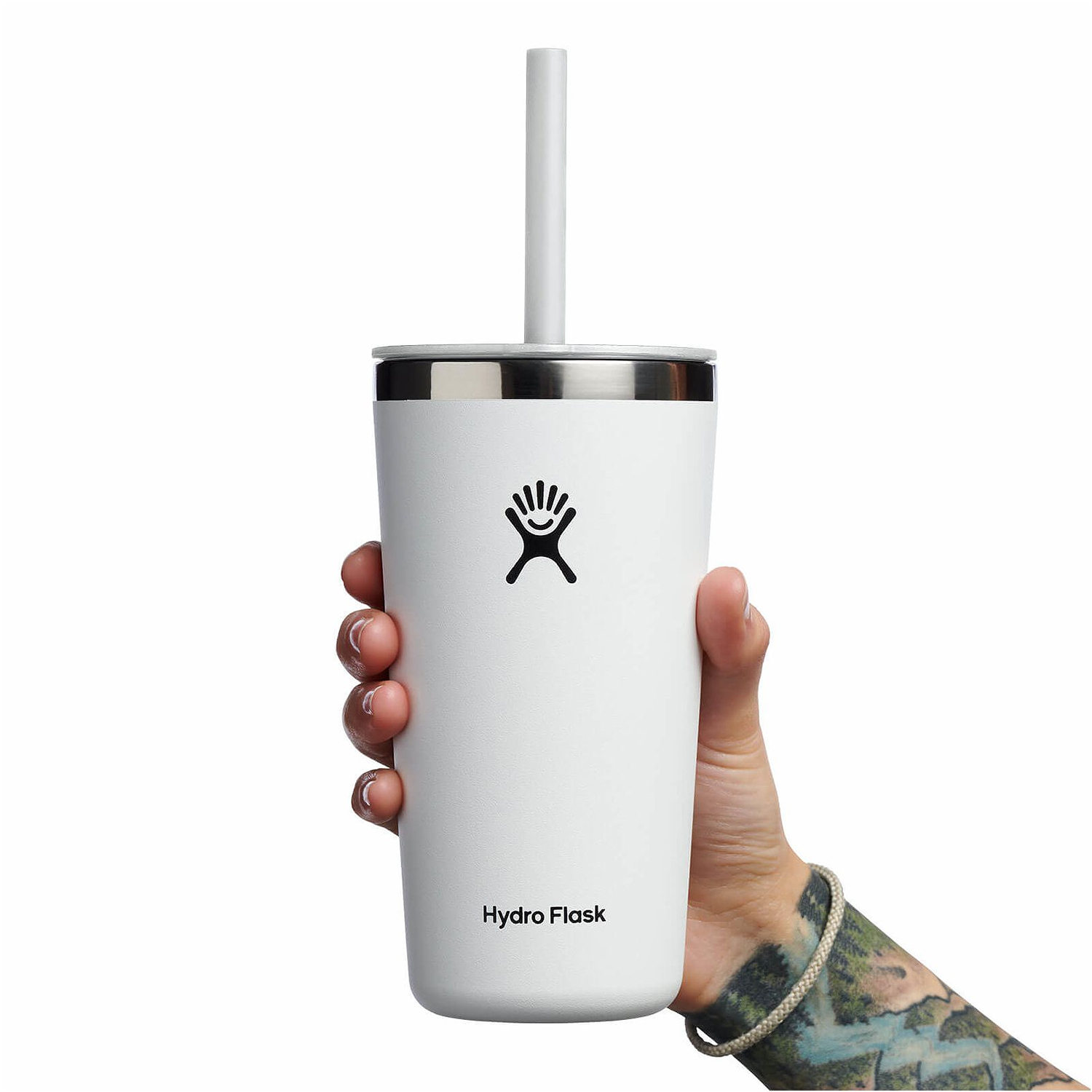 Ly Hydro Flask Around Tumbler Straw Lid 20oz màu White