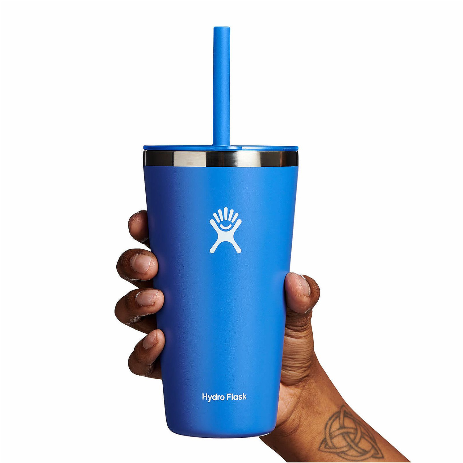 Ly Hydro Flask Around Tumbler Straw Lid 28oz màu Xanh Blue