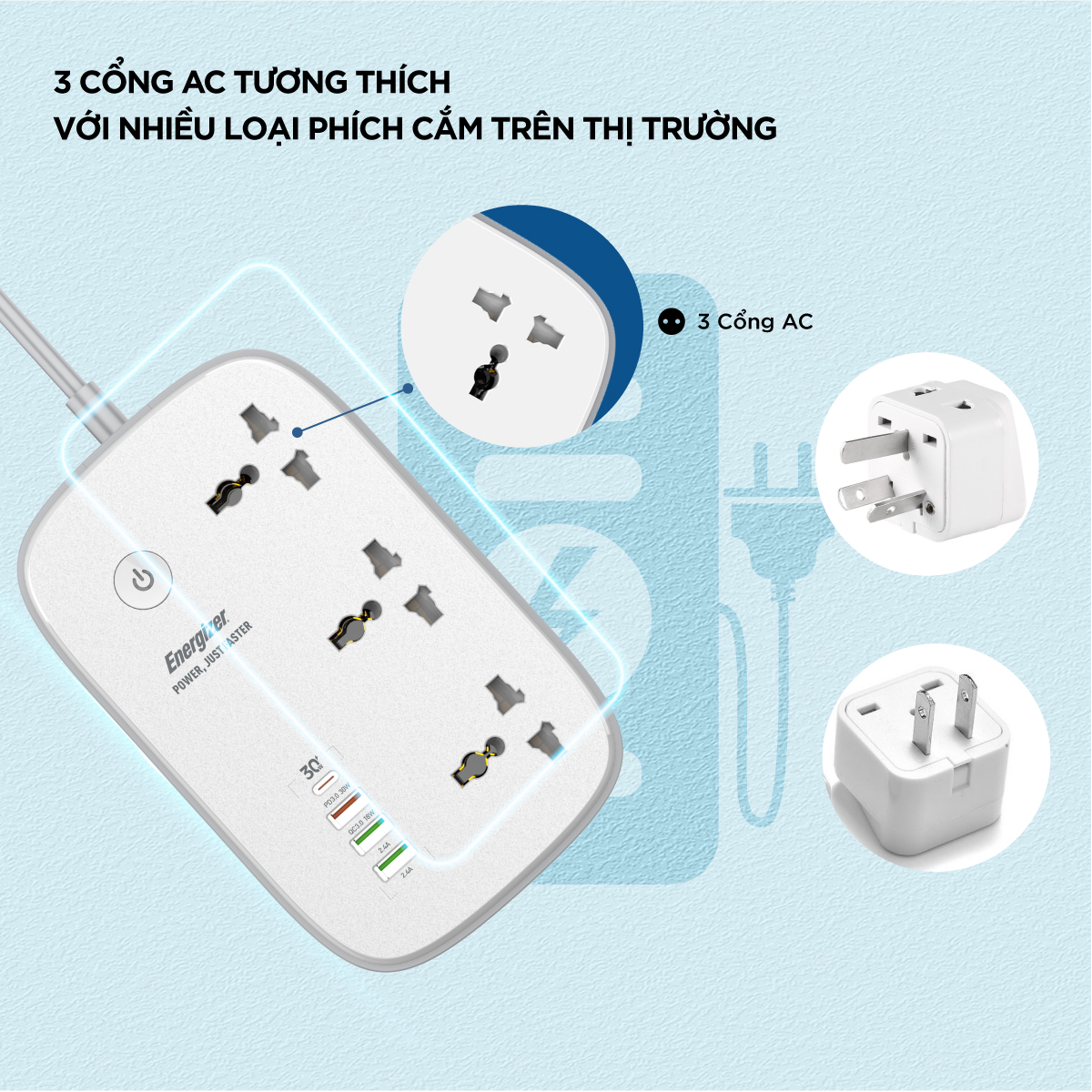 Ổ điện Wifi Energizer EPB2502EU Ổ điện Wifi Energizer EPB2502EU