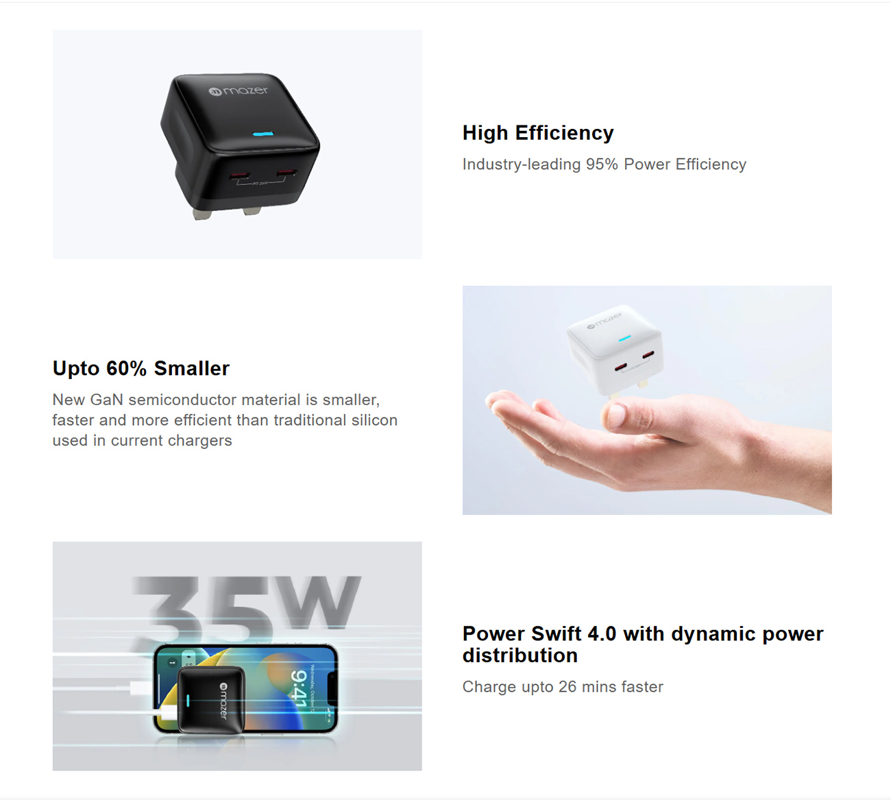 Sạc Mazer 35W 2 ports