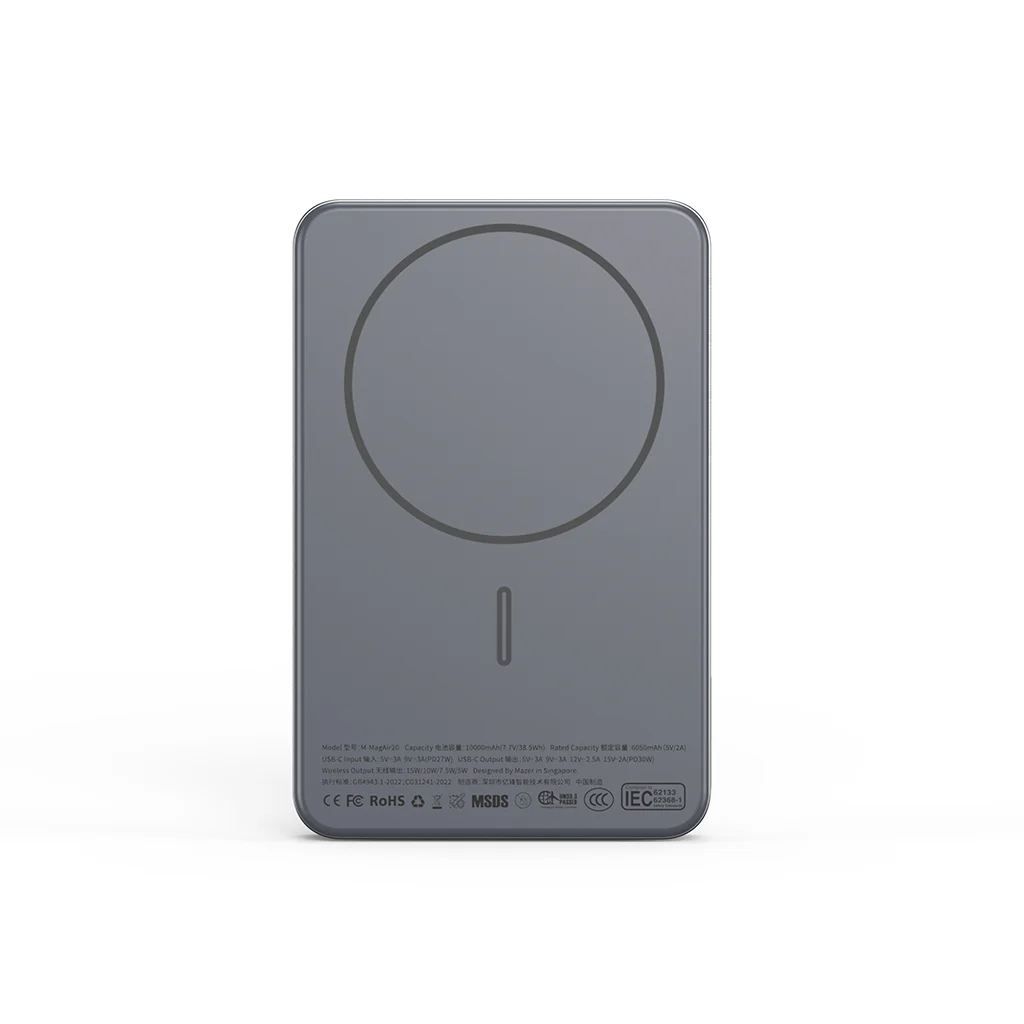 Pin sạc không dây Mazer MagAir20 Black Grey