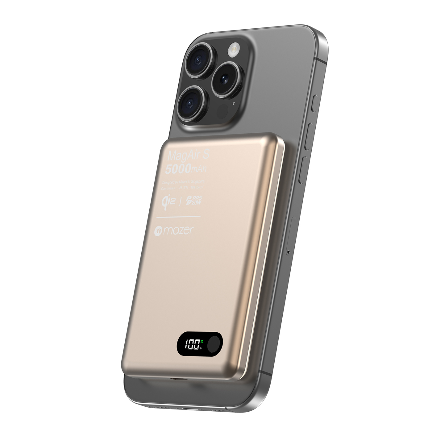 Pin sạc không dây Mazer MagAir29 Desert Titanium