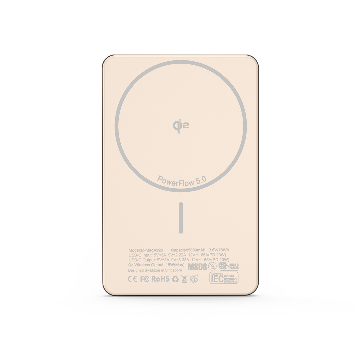 Pin sạc không dây Mazer MagAir29 Desert Titanium