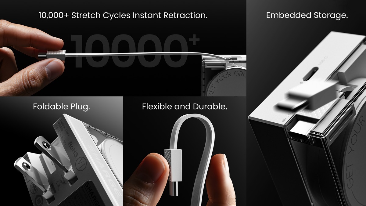 Sạc Sharge Retractable 65