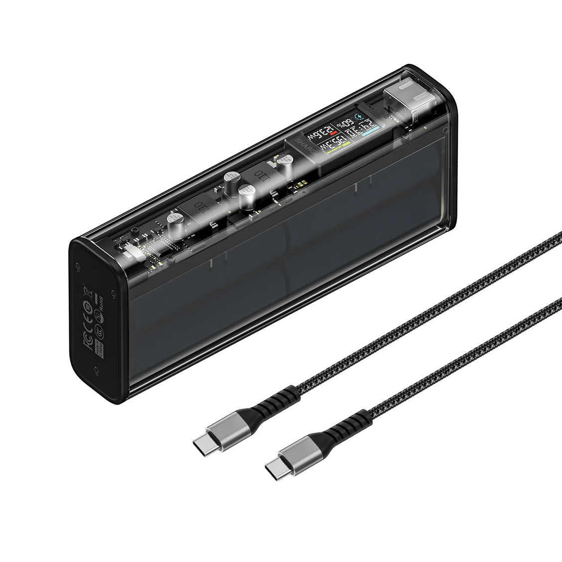 Pin trong suốt Shargeek 140 Black