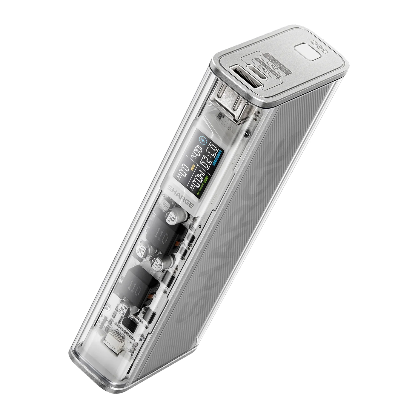 Pin trong suốt Shargeek 140 Silver